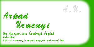 arpad urmenyi business card
